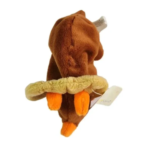 Plushland Vintage Triceratops Dinosaur Stuffed Animal Toy Brown Orange Cute Soft - Picture 3 of 10